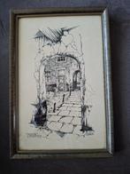 Vintage lijstje met het Hofje van Polderman in Vlaardingen, Antiek en Kunst, Ophalen