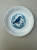 Vintage sierlijk wit porseleinen bordje vogel, Ophalen of Verzenden