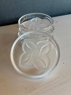 6 Kristallen Onderzetters met Bloemmotief, Ophalen, Zo goed als nieuw, Glas of Kopje