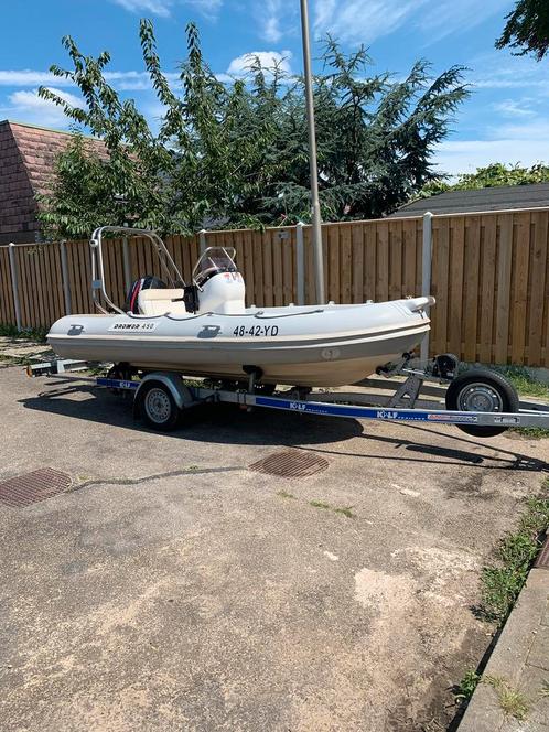 Dromor 450 rib, Watersport en Boten, Rubberboten, Gebruikt, Overige merken, Overige materialen, Minder dan 70 pk, Benzine, Ophalen