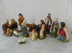 Oude gipsen kerststal figuren - kerstgroep, Antiek en Kunst, Antiek | Religie, Ophalen of Verzenden