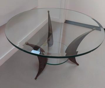 Space age Italiaans design salontafel brass coffee table   beschikbaar voor biedingen