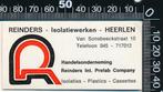 Sticker: Reinders - Isolatiewerken - Heerlen, Verzamelen, Stickers, Ophalen of Verzenden
