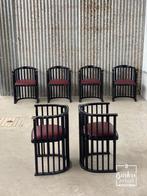 Barrel chair Thonet stoelen rond, Ophalen, Gebruikt, Bruin, Leer