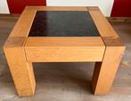 Salon/bijsettafel met hardsteen inleg, Ophalen, Minder dan 45 cm, Rustiek landelijk, Vierkant