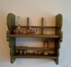 Prachtige zeer solide brocante houten regaal., Ophalen of Verzenden