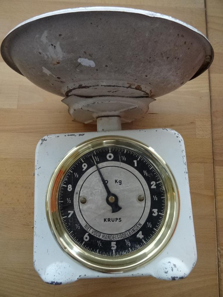 Brocante Krups weegschaal, geheel compleet.jaren 50, Ophalen of Verzenden
