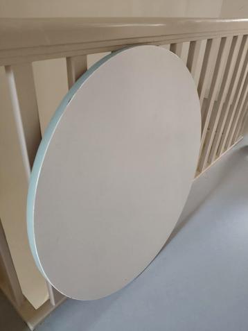Massief houten blad rond doorsnede 82,5cm x dikte 2,8cm wit beschikbaar voor biedingen
