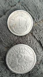 Franse aluminium munten van 1 en 2  ,Francs, Ophalen of Verzenden, Frankrijk