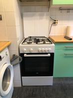 Wit Beko gasfornuis met oven, Witgoed en Apparatuur, Fornuizen, Ophalen, Gebruikt, Hete lucht, 4 kookzones