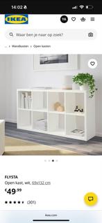 Nieuwe Ikea Flysta Boekenkast - Wit 69x132 cm, Huis en Inrichting, Kasten | Boekenkasten, Ophalen, Met plank(en), Kunststof, 100 tot 150 cm