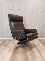 Prominent zwart leren design relax fauteuil handmatig, Minder dan 75 cm, Leer, Ophalen of Verzenden, Zo goed als nieuw
