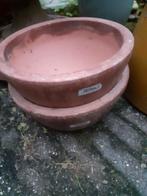 2 terracotta plantenschalen, Tuin en Terras, Ophalen, Rond, Minder dan 25 cm, Minder dan 40 cm