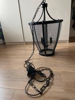 Hanglamp met ketting en 3 fittingen, Huis en Inrichting, Lampen | Hanglampen, Ophalen, Zo goed als nieuw, Metaal, 50 tot 75 cm