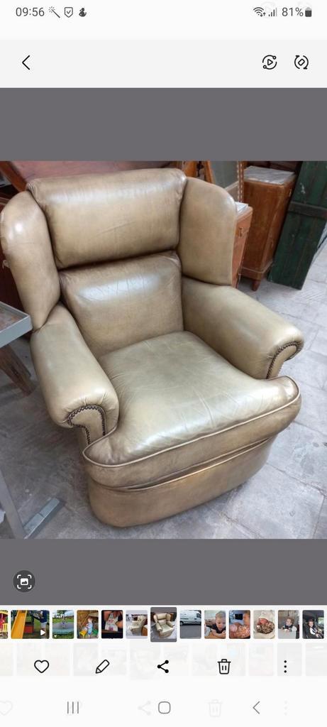Chesterfield fauteuil, Huis en Inrichting, Fauteuils, Zo goed als nieuw, 75 tot 100 cm, Ophalen
