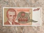 5000 Dinara 1993, Joegoslavië., Postzegels en Munten, Bankbiljetten | Europa | Niet-Eurobiljetten, Verzenden, Joegoslavië, Los biljet
