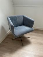 Blauwe draaibare fauteuil, Ophalen, Eenpersoons, 75 tot 100 cm, Zo goed als nieuw