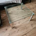 Glazen koffietafel, Huis en Inrichting, Tafels | Salontafels, Ophalen, Gebruikt, 50 tot 100 cm, Minder dan 50 cm