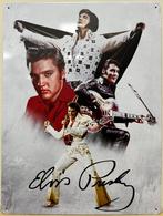 Elvis Presley collage fotos reclamebord van metaal wandbord, Verzamelen, Muziek, Artiesten en Beroemdheden, Info@deconoord.nl