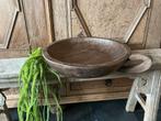 NIEUW teak houten ronde schaal met oor, Ophalen of Verzenden, Nieuw, Rond, Hout