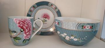 Pip Studio Blushing Bird Blauw Set beschikbaar voor biedingen