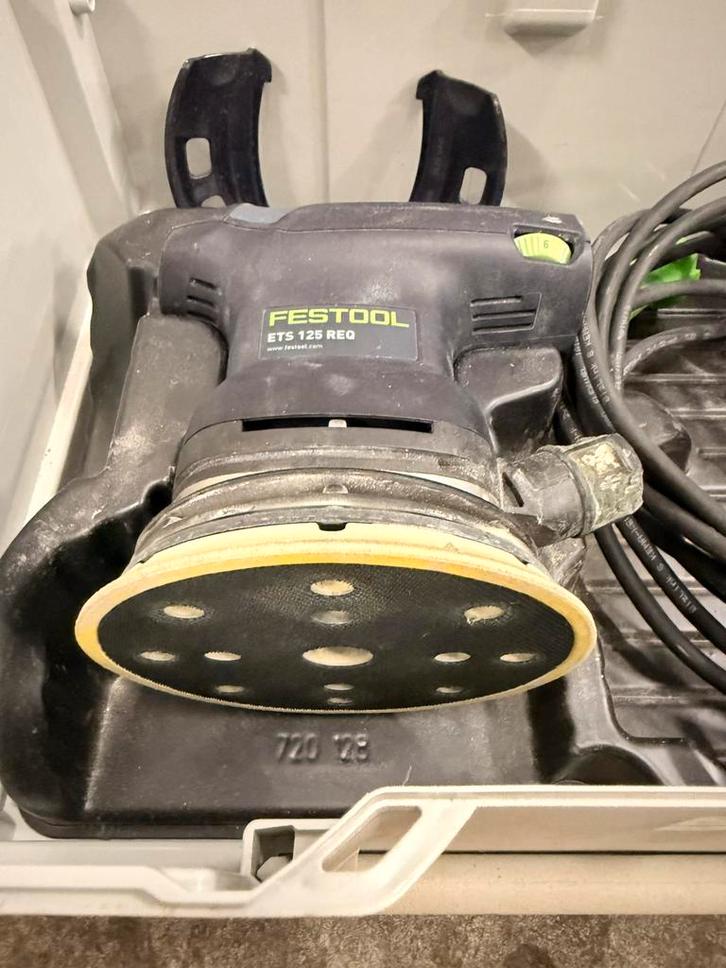 Festool ets 125 req roterende schuurmachine, Doe-het-zelf en Verbouw, Gereedschap | Schuurmachines, Zo goed als nieuw, Excentrische schuurmachine