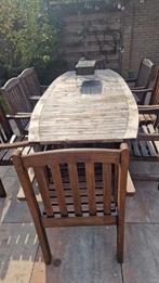 Houten Tuinset tuintafel met 8 Zitplaatsen, Ophalen, Tuinset, Hout, Eettafel