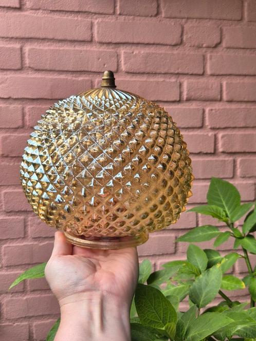 herda vintage retro glazen dennenappel ananas lamp jaren 60, Antiek en Kunst, Antiek | Lampen, Ophalen of Verzenden