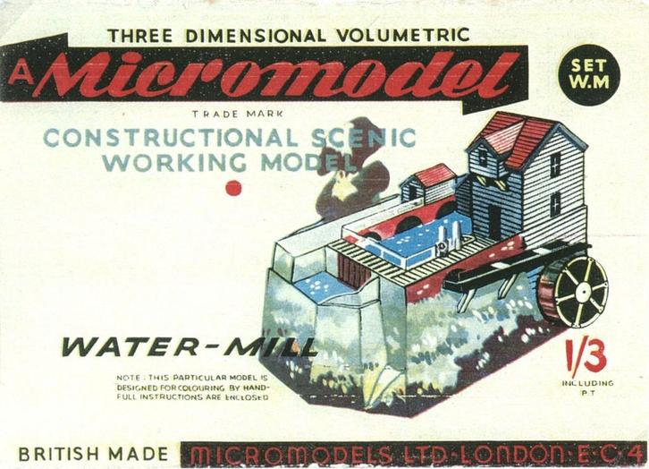 Bouwplaat Micromodels Watermill, Hobby en Vrije tijd, Modelbouw | Figuren en Diorama's, Nieuw, Diorama, 1:50 of kleiner, Ophalen of Verzenden
