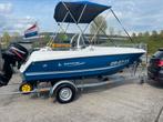 Zeer nette quicksilver + 60 pk + geremde trailer, Watersport en Boten, Ophalen, Zo goed als nieuw, 3 tot 6 meter, Buitenboordmotor