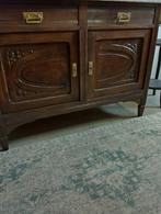 Antieke commode met marmeren blad en spiegel, Minder dan 90 cm, Gebruikt, 50 tot 70 cm, Ophalen of Verzenden