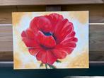 Klaproos schilderij, Ophalen of Verzenden, Nieuw, Schilderij, Minder dan 50 cm