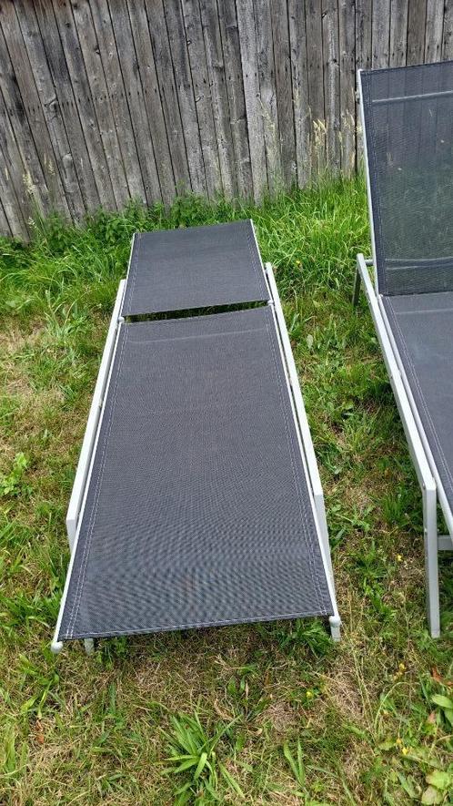 Ligbedden textileen, Tuin en Terras, Ligbedden, Gebruikt, Textileen, Inklapbaar, Verstelbaar, Ophalen