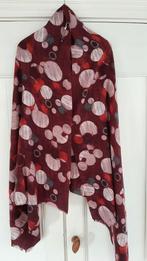 Donker rode sjaal met grote stippen viscose/ wol, Ophalen of Verzenden, Nieuw, Maat 38/40 (M), Sjaal