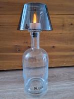 2x Gusta waterfles en wijn/fles theelichthouder, Huis en Inrichting, Ophalen of Verzenden, Nieuw, Minder dan 50 cm