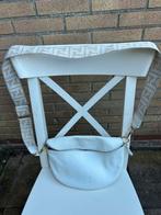 Witte Schoudertas met Designer Band, Ophalen of Verzenden, Zo goed als nieuw, Wit, Schoudertasje