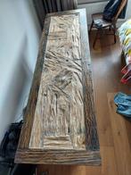 TEAKHOUTEN SIDETABLE, Huis en Inrichting, Tafels | Sidetables, Ophalen, Teakhout, 200 cm of meer, Zo goed als nieuw