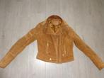 bruine suede dames bikerjas van Goosecraft, maat S, Ophalen of Verzenden, Gedragen, Maat 36 (S), Bruin