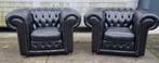 2 Chesterfield Springvale XL club fauteuils zwart + BEZORGD