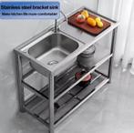 Nieuwe RVS (camping) - spoelblad - spoelbak - spoeltafel 3 #, Ophalen of Verzenden, Nieuw, Gas, Vrijstaand
