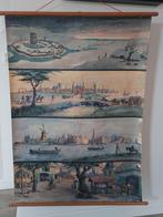 Schoolplaat/Stedenplaat, Antiek en Kunst, Antiek | Schoolplaten, Ophalen of Verzenden, Aardrijkskunde