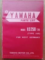 Yamaha  XS250  parts list., Motoren, Yamaha