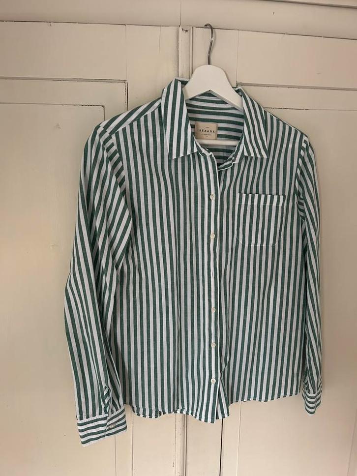 Sezane blouse zgan, Kleding | Dames, Blouses en Tunieken, Zo goed als nieuw, Maat 38/40 (M), Groen, Ophalen