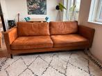 Mooie cognac 3-zits bank van ecoleer – 220 cm – nette staat, Huis en Inrichting, Ophalen, Driepersoons, Zo goed als nieuw, Rechte bank