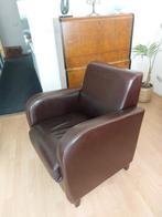 Tweetal chique tijdloze bruin leren stoelen, Ophalen, Gebruikt, Bruin, Leer