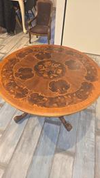 Antiek Tafelblad met Inlegwerk, Antiek, Gebruikt, 50 tot 100 cm, Rond