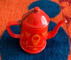 Vintage Geëmailleerde Koffiepot - Oranje/Rood Vis Design, Ophalen of Verzenden