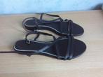 Nieuw Esprit maat 39 echte leer sandalen zwart, Verzenden, Zwart, Nieuw, Sandalen of Muiltjes