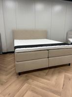 BOXSPRING 180X200 BEIGE LUXE STOF 180 200 BED BEIGE, Verzenden, Beige, Tweepersoons, Zo goed als nieuw