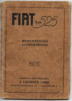 Fiat 525 handboek handleiding 1929, Ophalen of Verzenden